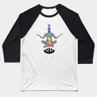 Typography Yoga Chakras Baseball T-Shirt